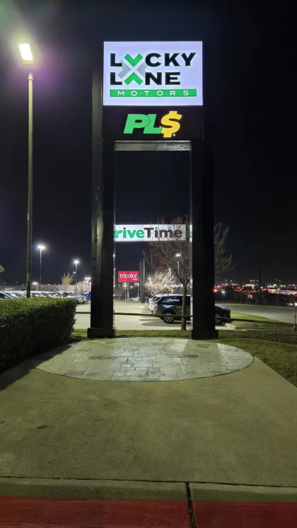 Lucky Lane pylon at night